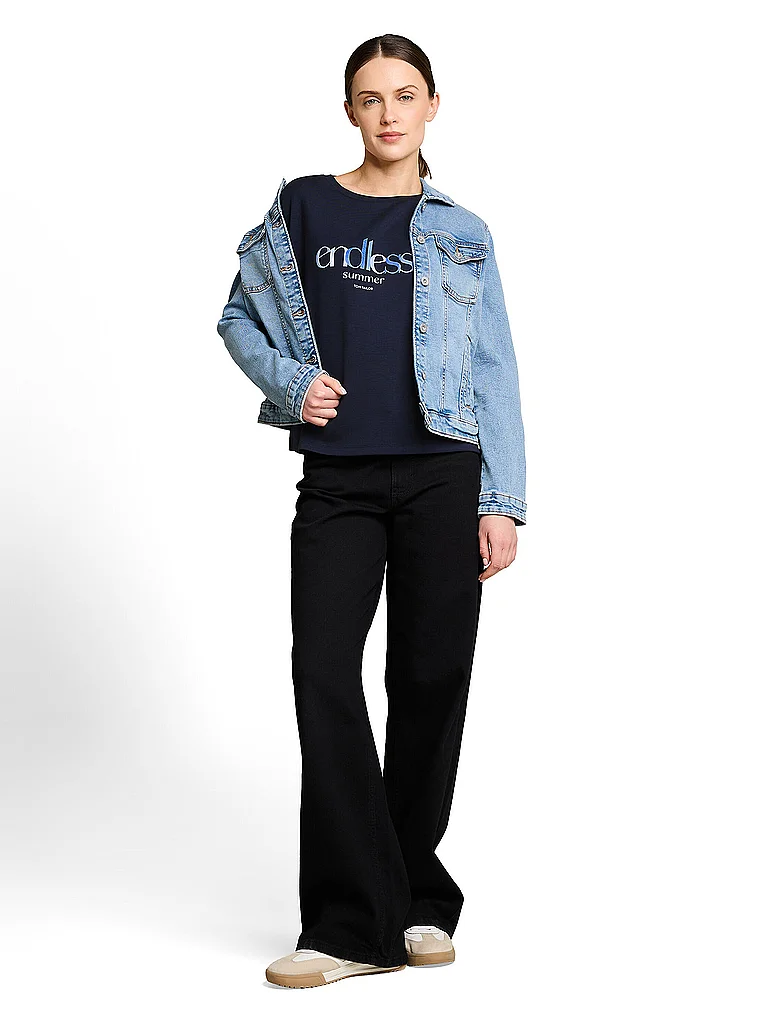 Tom Tailor T-shirt Bleu Foncé Taille L Femme 10